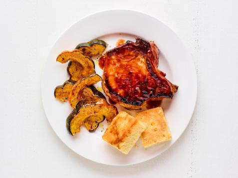 Tamarind Barbecue Pork Chops with Roasted Acorn Squash