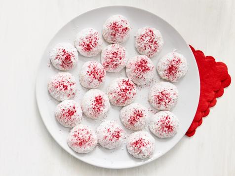 Raspberry-Almond Snowball Cookies