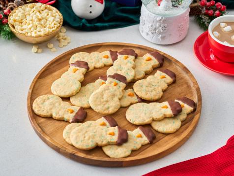 Dipped Snowman Sprinkle Cookies