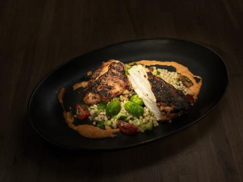 Peri Peri Chicken with Pearl Couscous Salad and Brussels Sprouts
