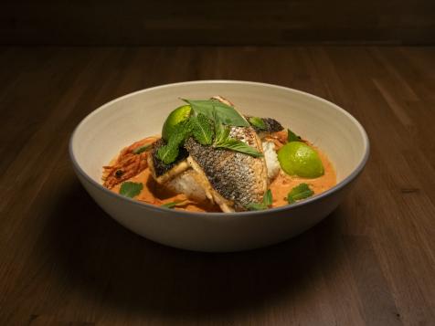 Seared Branzino & Shrimp Red Curry with Jasmine Rice
