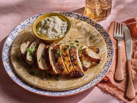 Tandoori-Style Chicken Breasts with Cucumber Raita