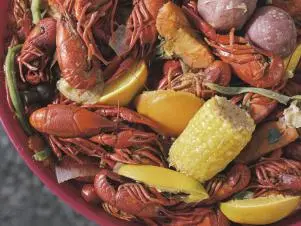 Hot Boiled Crawfish as prepared by Chef/Owner Jason Seithers at Seither's Seafood in New Orleans, Louisiana, as seen on Food Network's Triple D Nation, season 8.