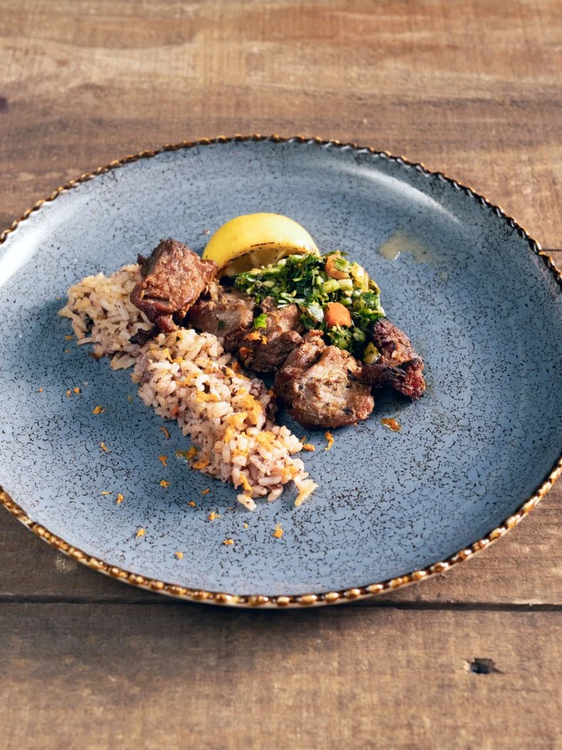 Round one dish for Green Team's Ara Zada and James Peck, as seen on Chopped Castaways: Season 1.
