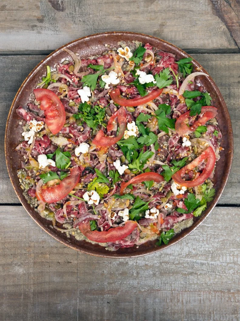Round one dish for Blue Team's Aidan Barry Owens, as seen on Chopped Castaways: Season 1.