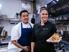 Chef Antonia Lofaso and Chef Nestor Milian , as seen on Undercover Kitchen, Season 1.