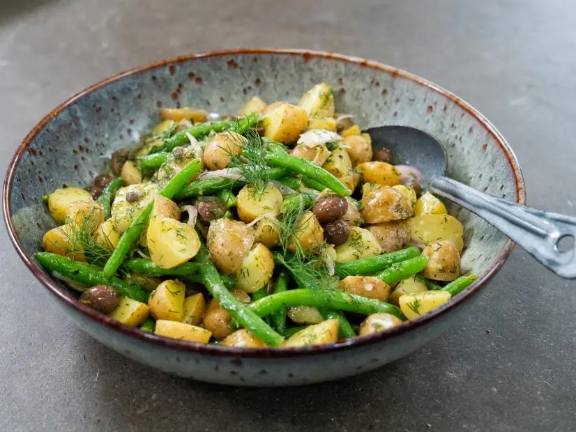 Host Gabe Bertacinni’s Pantelleria potato salad, as seen on Cook Like an Italian, Season 1.