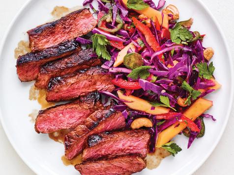 Grilled Boneless Short Ribs with Mango Slaw