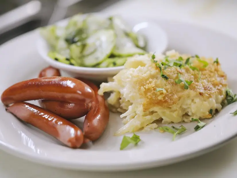 Jansson's Temptation as prepared by Chef/Owner Patty Rasmussen at Tre Kronor in Chicago, Illinois, as seen on Food Network's Triple D Nation, season 8.