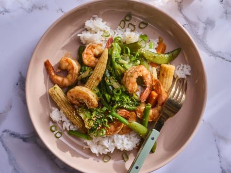 Air Fryer Honey Garlic Shrimp Stir-Fry