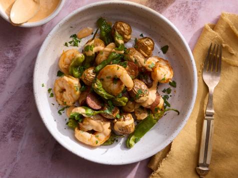 Air Fryer Spanish Garlic Shrimp and Potatoes