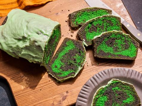 Pandan and Black Sesame Swirl Cake