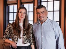 Aaron Sanchez and Jen Agg pose for portrait in newly designed restaurant