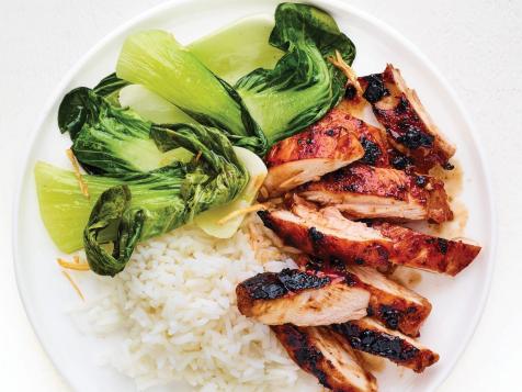 Air-Fryer Chicken Char Siu with Baby Bok Choy