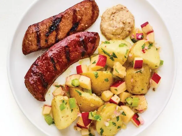 Grilled Kielbasa with Potato-Apple Salad