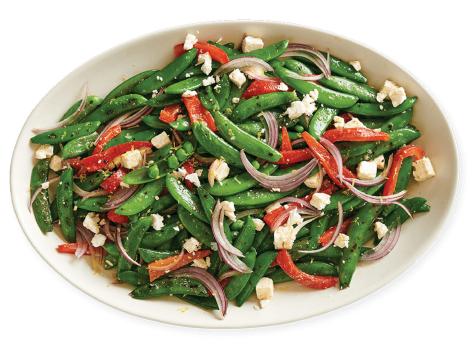 Grilled Snap Pea Salad with Feta