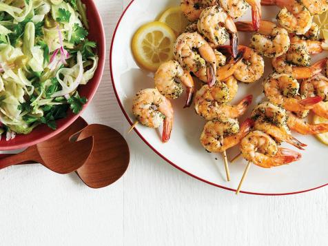 Herbed Shrimp Skewers with Fennel-Herb Salad