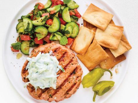 Spiced Salmon Patties with Cucumber Salad