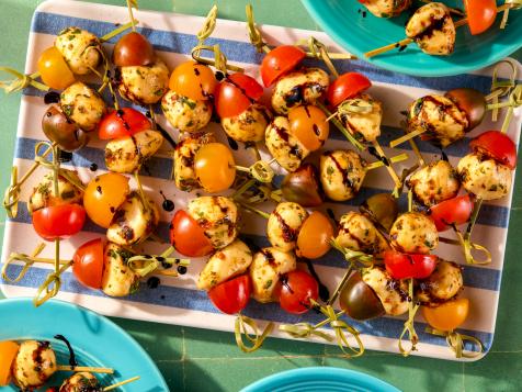 Caprese Skewers with Balsamic-Zero Sugar Cola Reduction