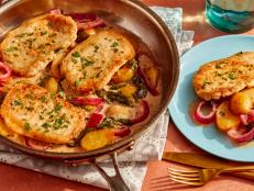 This is a versatile recipe, so you can switch up ingredients according to what&rsquo;s in your fridge and pantry. You could use chicken instead of pork, wine instead of cider and any combo of herbs you have on hand. All options are delicious, but the thin breakfast chops make this recipe super-fast.