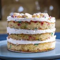Close Up of Birthday Layer Cake, as seen on Be My Guest Season 9