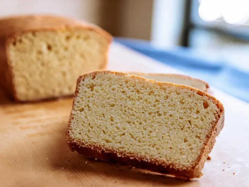 Close Up of Cornmeal Poundcake, as seen on Be My Guest with Ina Garten, Season 9