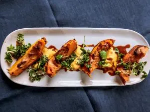 Close Up of Miso Crusted Squash, as seen on Be My Guest with Ina Garten, Season 9