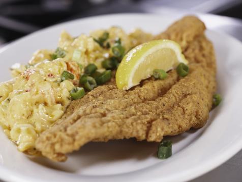 Voodoo Catfish with Crawfish Mac and Cheese