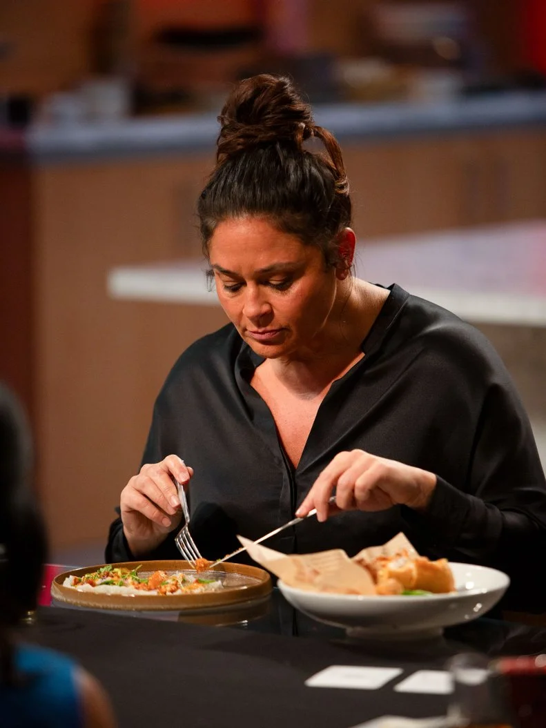 Judge Antonia Lofaso tasting, as seen on Food Network wildcard kitchen season two.