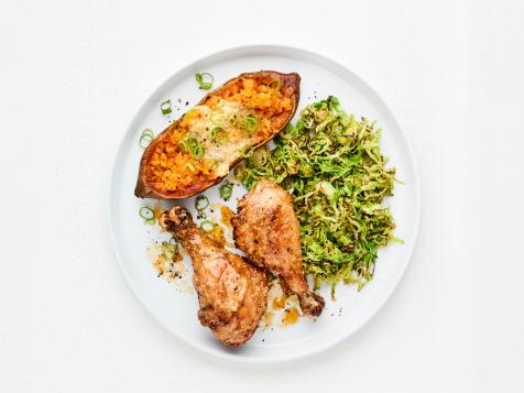 Glazed Drumsticks with Sweet Potatoes