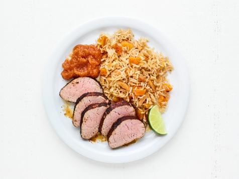 Pork Tenderloin with Apricot-Almond Rice