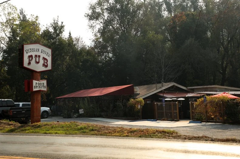 Front Exterior at Russian River Pub in Forestville, California as seen on Food Network's DDD Nation episode DVSP118H.