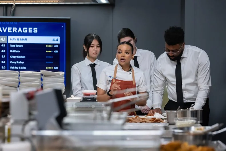 Chef Fariyal Abdullahi executes service with a malfunctioning POS system, as seen on The Line, Season 1