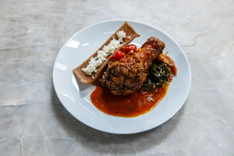 Visiting Team’s final dish, Crispy Chicken, as seen on The Line, Season 1