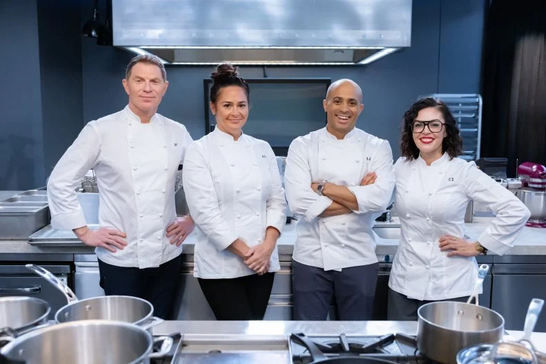 Chef’s Bobby Flay, Antonia Lofaso, Michael Jenkins and Claudette Zepeda, as seen on The Line, Season 1