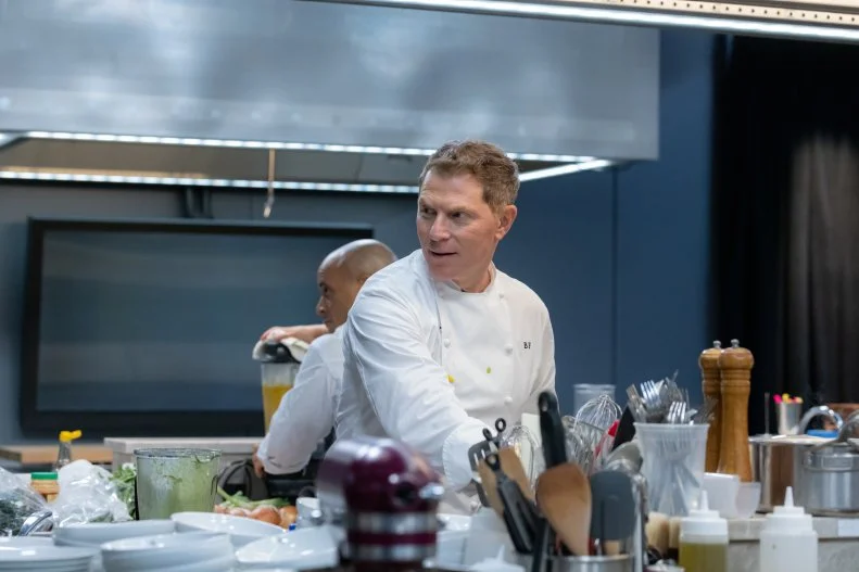 Chef Bobby Flay prepares the menu dishes, as seen on The Line, Season 1