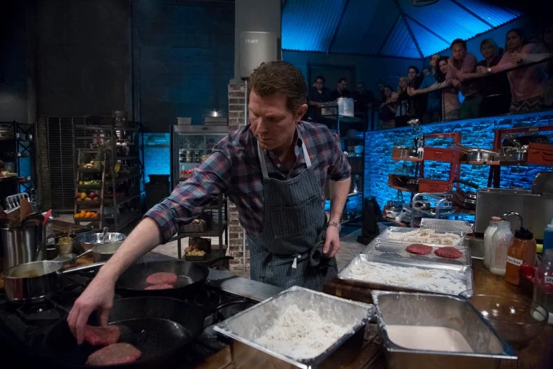 Chef Bobby Flay races to prepare a burger in Round 2. He has 45 minutes to prepare a burger good enough to take down his competition, as seen on Food Networks Beat Bobby Flay, Season 5.