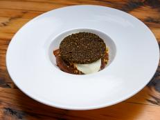 Host Bobby Flay's chocolate cream pie dish, as seen on Beat Bobby Flay, Season 25.