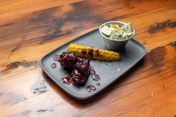 Contender Rashad Jones final dish, BBQ wings, as seen on Beat Bobby Flay, Season 34