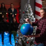 Chef Bobby Flay prepares to reveal the secret ingredient for Round 2, as seen on Beat Bobby Flay: Holiday Throwdown.