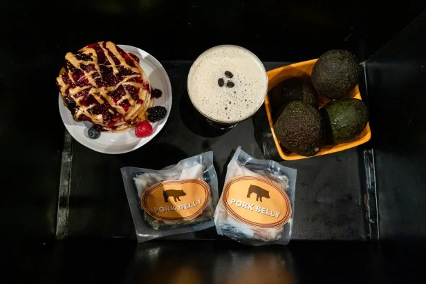 Tray of items from challenge basket 