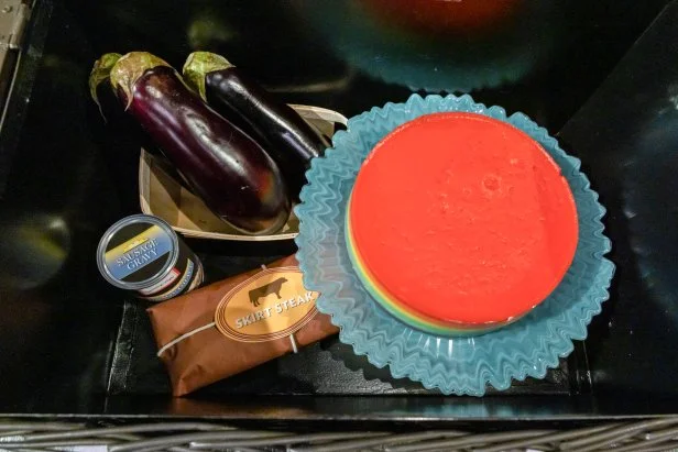 Tray of items from challenge basket 