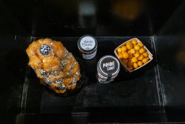 Tray of items from challenge basket 