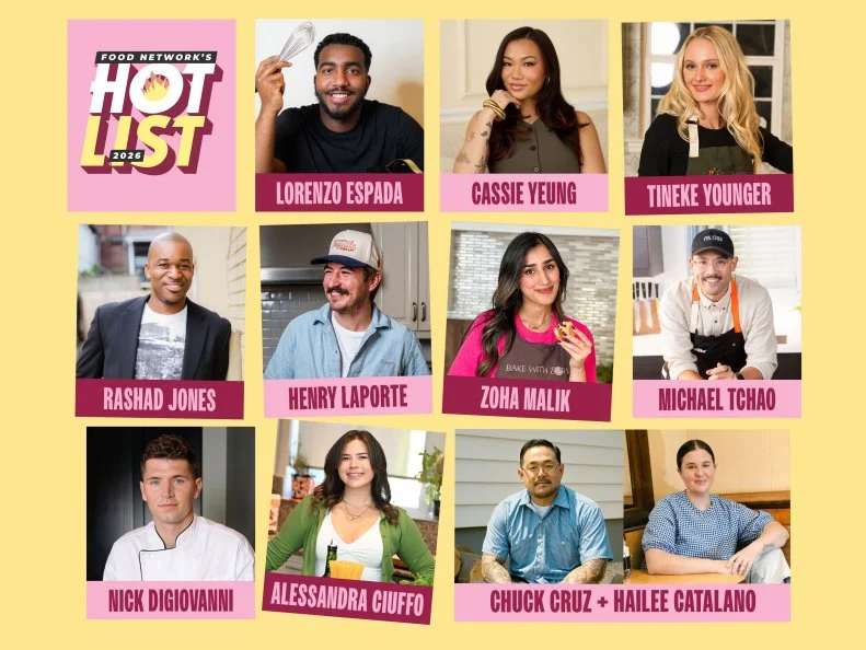 headshots of the culinary influencers on Food Network's 2026 Hot List