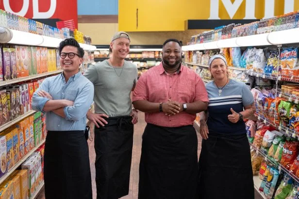 Group close up of the chefs as seen on Guy's Grocery Games Season 27