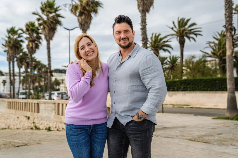 Agent Rosa Donna and contributor Chef Gabriele Bertaccini during his property tour, as seen on House Hunters International, Season 194.