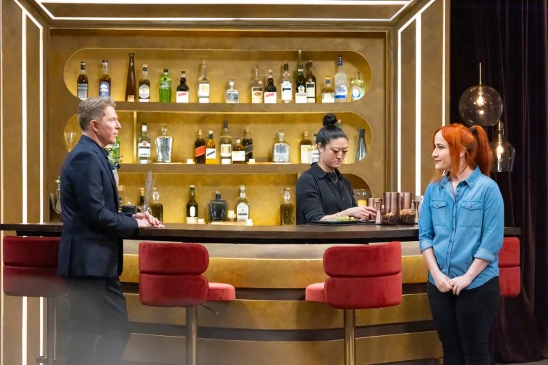 Host Bobby Flay and Chef Adrienne Calvo, as seen on Bobby’s Triple Threat, Season 4.