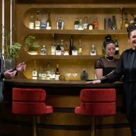 Host Bobby Flay and Chef Antonia Lofaso, as seen on Bobby’s Triple Threat, Season 5