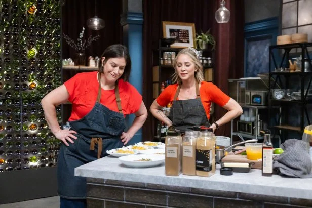 Chef Sara Bradley and Titan Brooke Williamson in round 1, as seen on Bobby’s Triple Threat, Season 5
