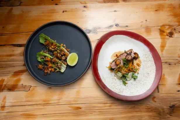 Chef Sara Bradley’s round 1 dishes, as seen on Bobby’s Triple Threat, Season 5